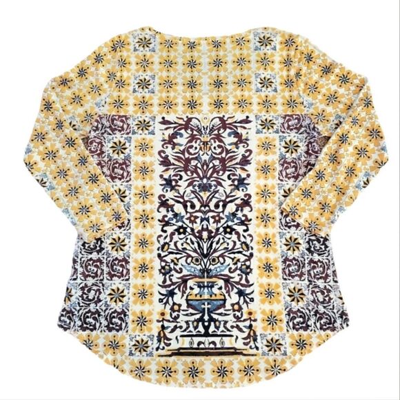 EC LUCKY BRAND BOHO LONG SLEEVE PRINTED TOP SZ.M - Picture 2 of 4